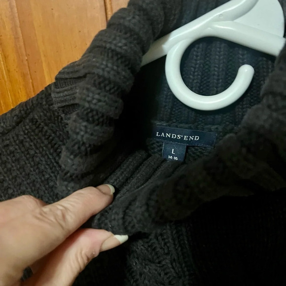 Women's Lands End Cable Knit Turtleneck Sweater - Picture 2 of 6